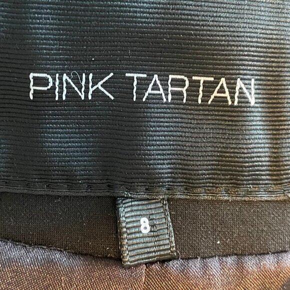 Pink Tartan Regatta Jacket 2 Button Lined Cotton Poly Blend Blazer Blk Wht Sz 8 - Picture 7 of 9
